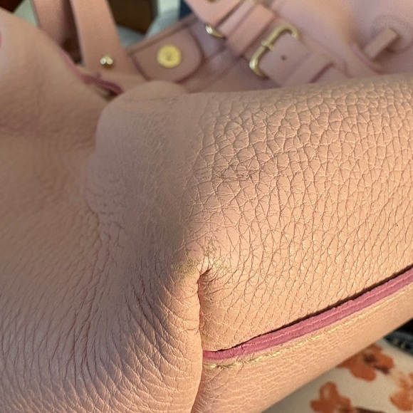 Dooney & Bourke Pink Leather Large Chiara Shoulder Bag Tote Pebbled Leather - Picture 11 of 15